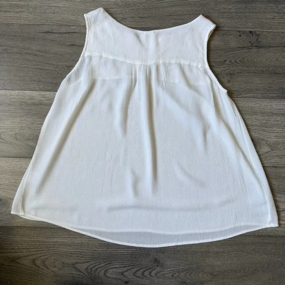 Spade & Heart White Boho Embroidered Sleeveless Top - Size Small - Picture 6 of 7